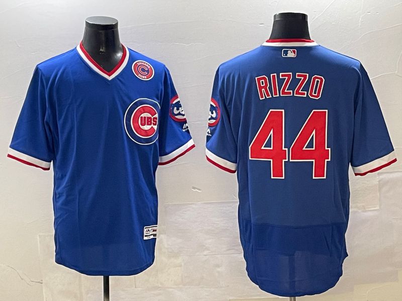 Men Chicago Cubs #44 Rizzo Blue Throwback Elite 2025 Nike MLB Jersey style 3->customized mlb jersey->Custom Jersey